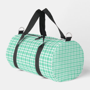 Sac De Sport Petit motif carreaux blanc aigue-marine