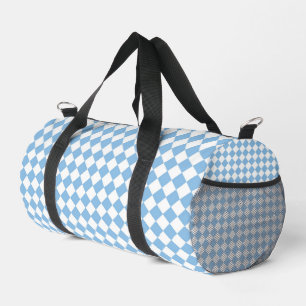 Sac De Sport Petit motif diamant à carreaux bleu blanc