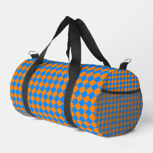 Sac De Sport Petit motif diamant à carreaux bleu orange