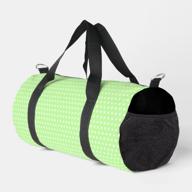 Sac De Sport Petits Points Blancs Élégants Motif Sur Vert Clair (Coin droit)