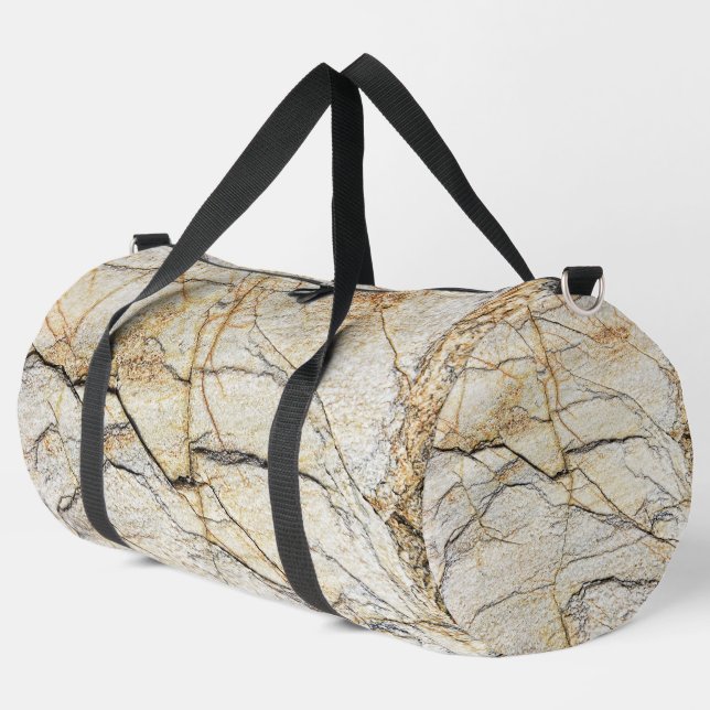 Sac De Sport Pierre de marbre texturée marron et noire (Coin gauche)