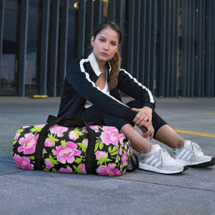 Sac De Sport Pies d'aquarelle noire Floral