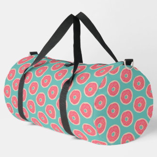 Sac De Sport Pink Doughnut with Sprinkles Pattern on Aqua Blue