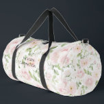 Sac De Sport Pink Floral Personalized Elegant Vintage<br><div class="desc">Beautiful pink pastel watercolor vintage pattern floral duffel bag design.  Add your name to personalize for gym or yoga activities.  Perfect for the girly girl who loves soft feminine patterns.</div>