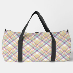 Sac De Sport Plaid bleu, violet, blanc et orange
