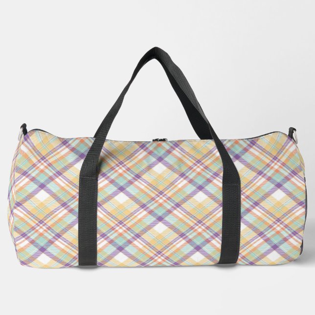 Sac De Sport Plaid bleu, violet, blanc et orange (Recto)