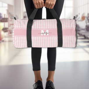 Sac De Sport Plaid Gingham Rose Monogramme
