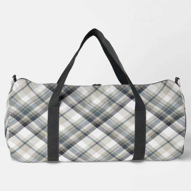 Sac De Sport Plaid gris et blanc (Recto)