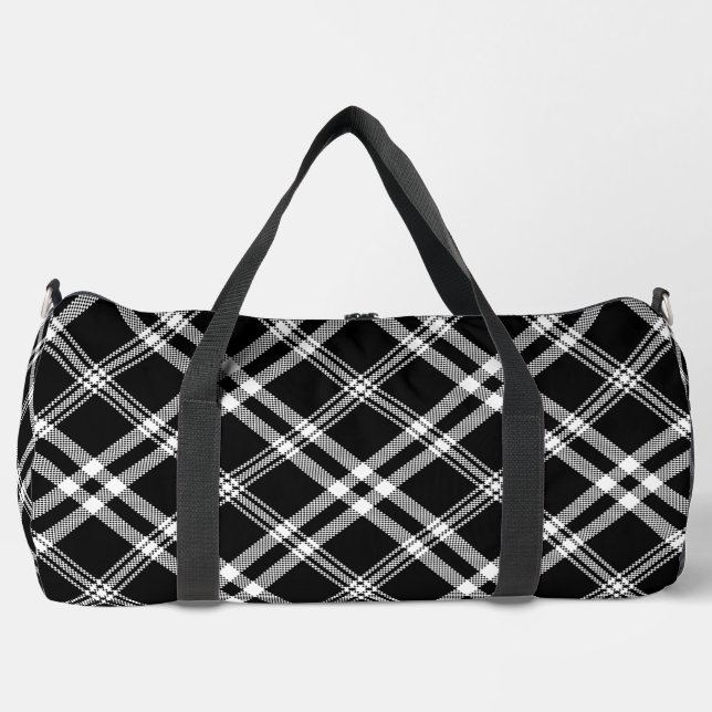 Sac De Sport Plaid noir et blanc (Recto)