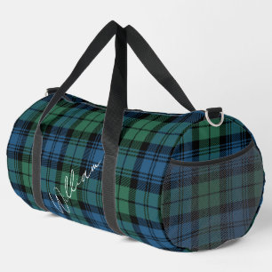 Sac De Sport Plaid Rustique Campbell Green Blue Monogram Tartan