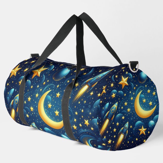 Sac De Sport Planètes, Lunes, Étoiles et Fusées Espace (Coin gauche)