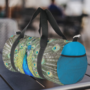 Sac De Sport Plumage de la plume de paon bleu