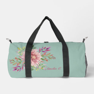 Sac De Sport Plutôt Turquoise et rose floral