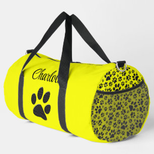 Sac De Sport Poches de chien noir et blanc Pointe de Polka sur
