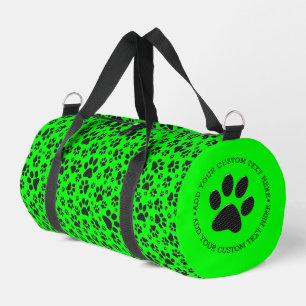 Sac De Sport Poches de chien noir et blanc Pointe de Polka vert