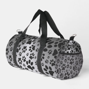 Sac De Sport Poches de chien noir et blanc Pointe Polka en méta