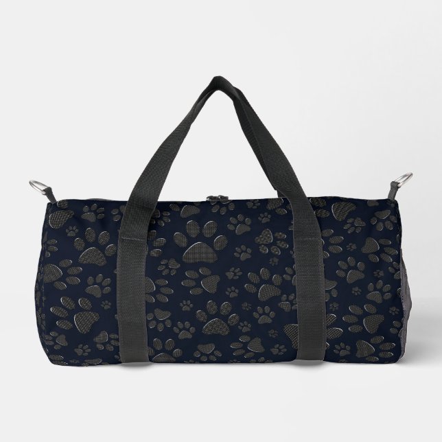 Sac De Sport Poches de chien noir et blanc Pointe Polka sur ble (Recto)