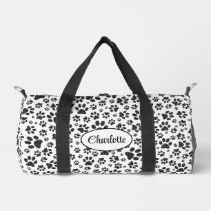 Sac De Sport Poches de chien noir et blanc Poka Dot