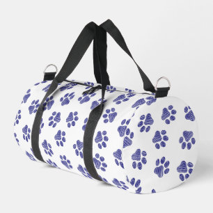 Sac De Sport Poches de Doodle, Paws de Chien, Paws Bleus de Mar