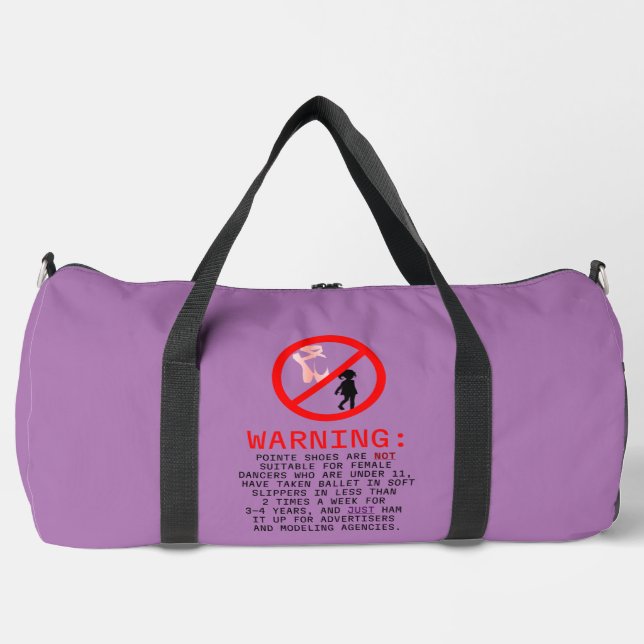 Sac De Sport Pointe Chaussures Avertissement Lavande (Recto)