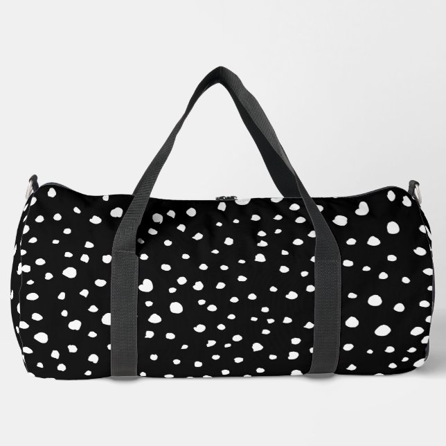 Sac De Sport Points dalmatiens, Zones dalmatiennes, Noir et Bla (Recto)