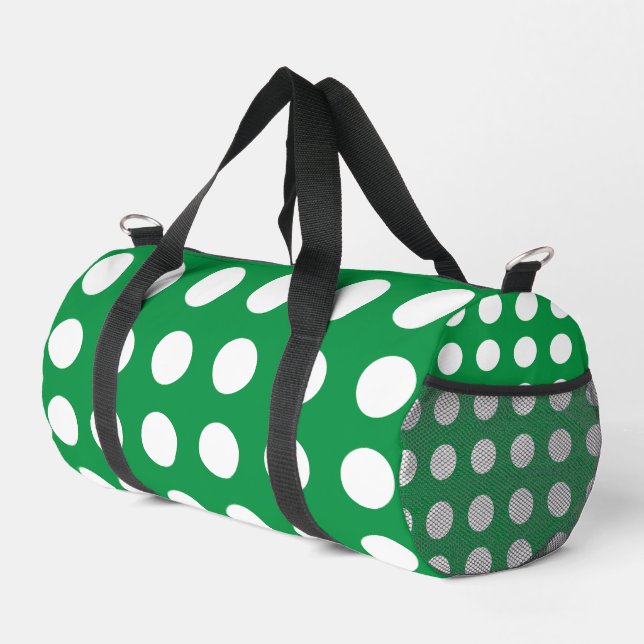 Sac De Sport Pois Blancs Verts  (Coin droit)
