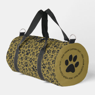 Sac De Sport Pois de chien noir et blanc Pointe Polka sur l'or