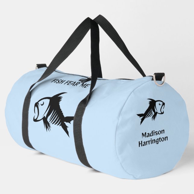 Sac De Sport Poisson de nom et de texte personnalisés (Coin gauche)