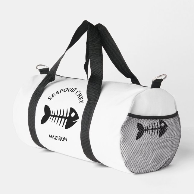 Sac De Sport Poisson de nom et de texte personnalisés (Coin droit)