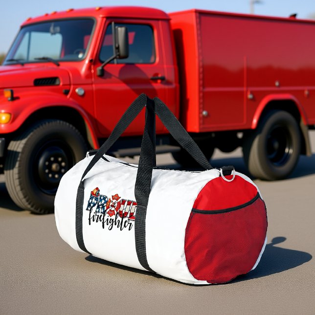 Sac De Sport Pompier Fier Drapeau Américain Héros (Créateur téléchargé)