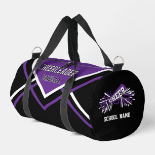 Sac De Sport Pompom Girl Personnalisé Violet, Noir, Blanc