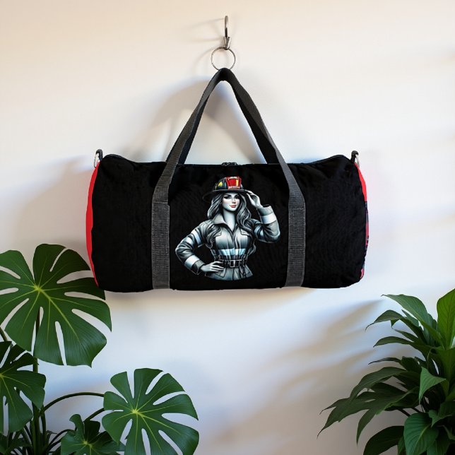 Sac De Sport Portrait de femme pompier courageuse (Créateur téléchargé)