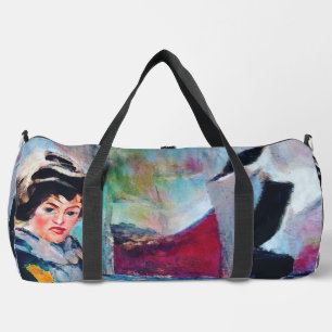 Sac De Sport Portrait de femme vintage avec Arrière - plan Abst