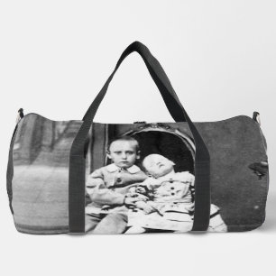 Sac De Sport Portrait Vintage Hantant de Frères et Sœurs 