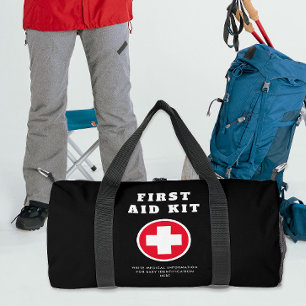 Sac De Sport Premiers soins simples Croix-Rouge Médical Noir Vo