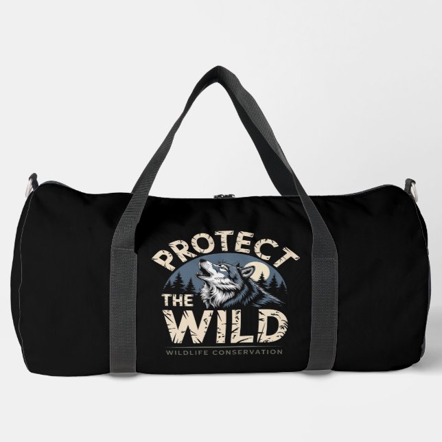 Sac De Sport Protéger la conservation de la faune sauvage Loup (Recto)