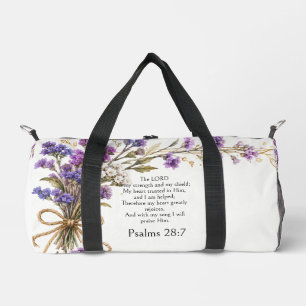 Sac De Sport Psaume 28:7 Verset Biblique, Art Floral Lavande Vi