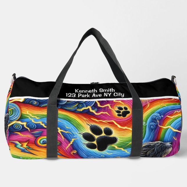 Sac De Sport Psychedelic Paw Print Pet Adventure Monogram  (Recto)