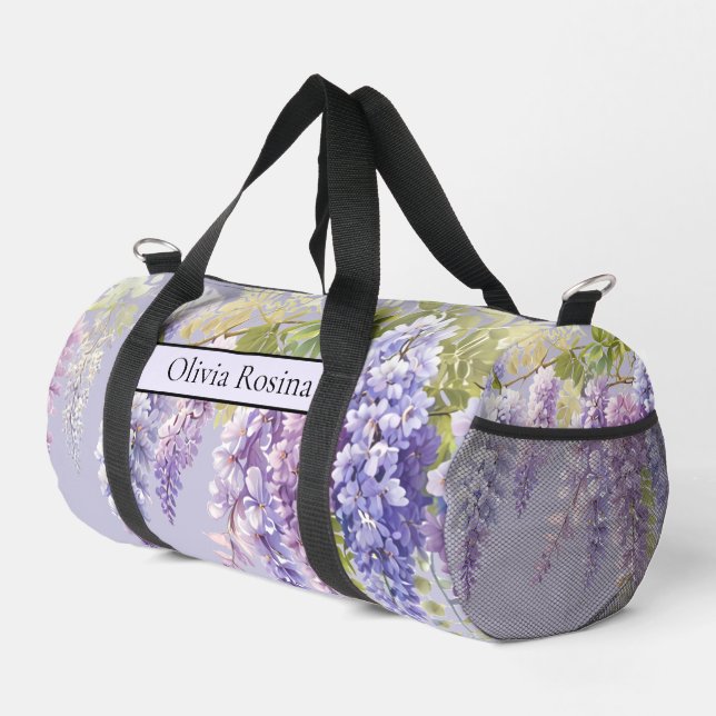Sac De Sport Purple lavande aquarelle glycine florale lilas (Coin droit)