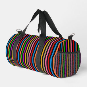 Sac De Sport Rayures arc-en-ciel colorées - Noir