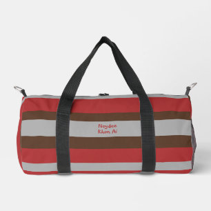 Sac De Sport Rayures horizontales Harmony Gris Rouge Brun
