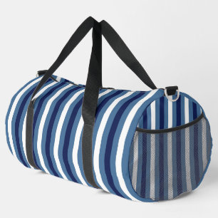 Sac De Sport Rayures Nautiques Bleu Marine Bleu Fumé Blanc Impe