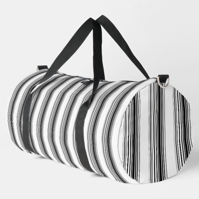 Sac De Sport Rayures noires et blanches modernes (Coin gauche)