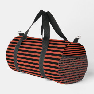 Sac De Sport Rayures noires orange motif sans couture petit