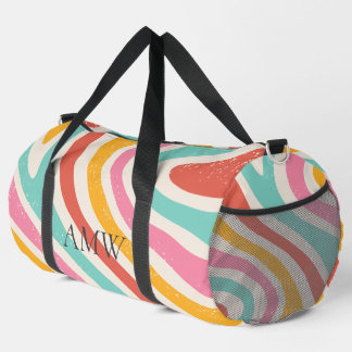 Sac De Sport Rayures ondulées colorées Monogramme Rétro