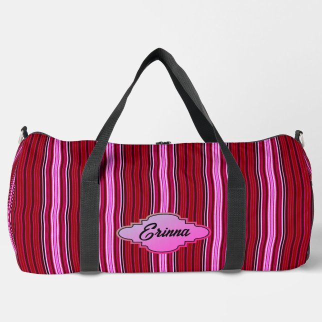 Sac De Sport Rayures roses et bordeaux (Recto)