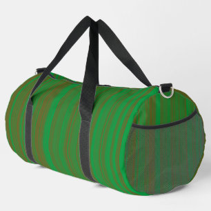 Sac De Sport Rayures Vert Marron Large