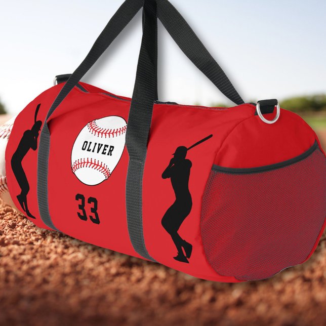 Sac De Sport Red Baseball Ball Player Nom du joueur (Créateur téléchargé)