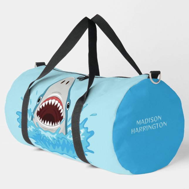 Sac De Sport Requin Cool de nom personnalisé (Coin gauche)
