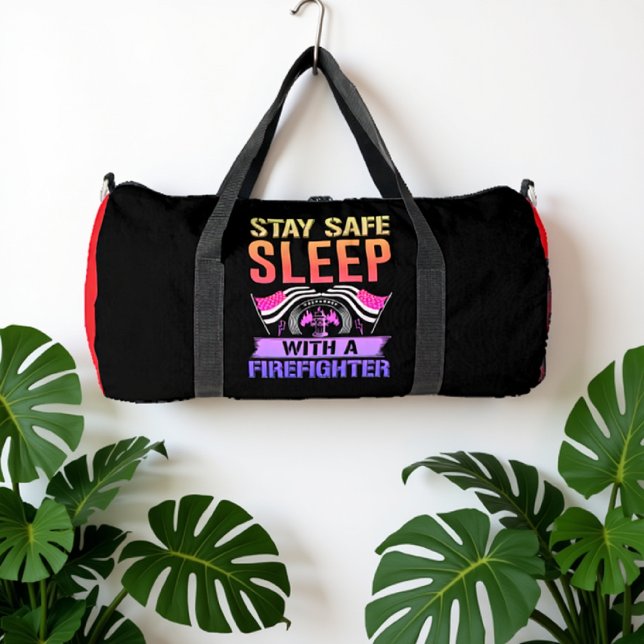 Sac De Sport Restez en sécurité, dormez avec un pompier (Créateur téléchargé)